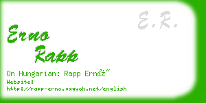 erno rapp business card